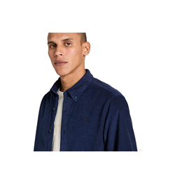 CAMICIA IN VELLUTO A COSTE BLU